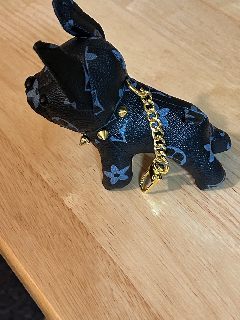Designer-Style Black French Bulldog Pet Charm Keychain